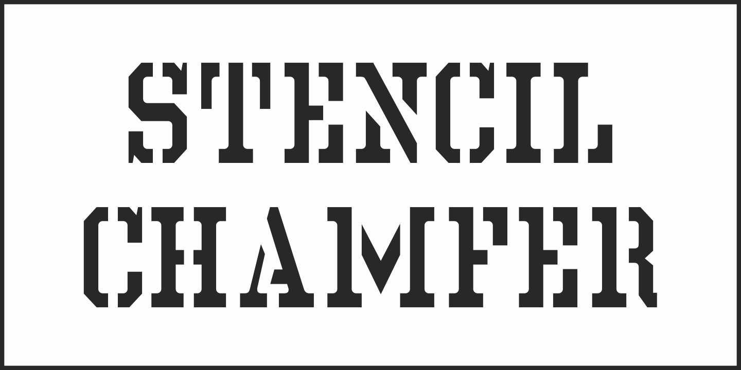 Example font Stencil Chamfer JNL #5